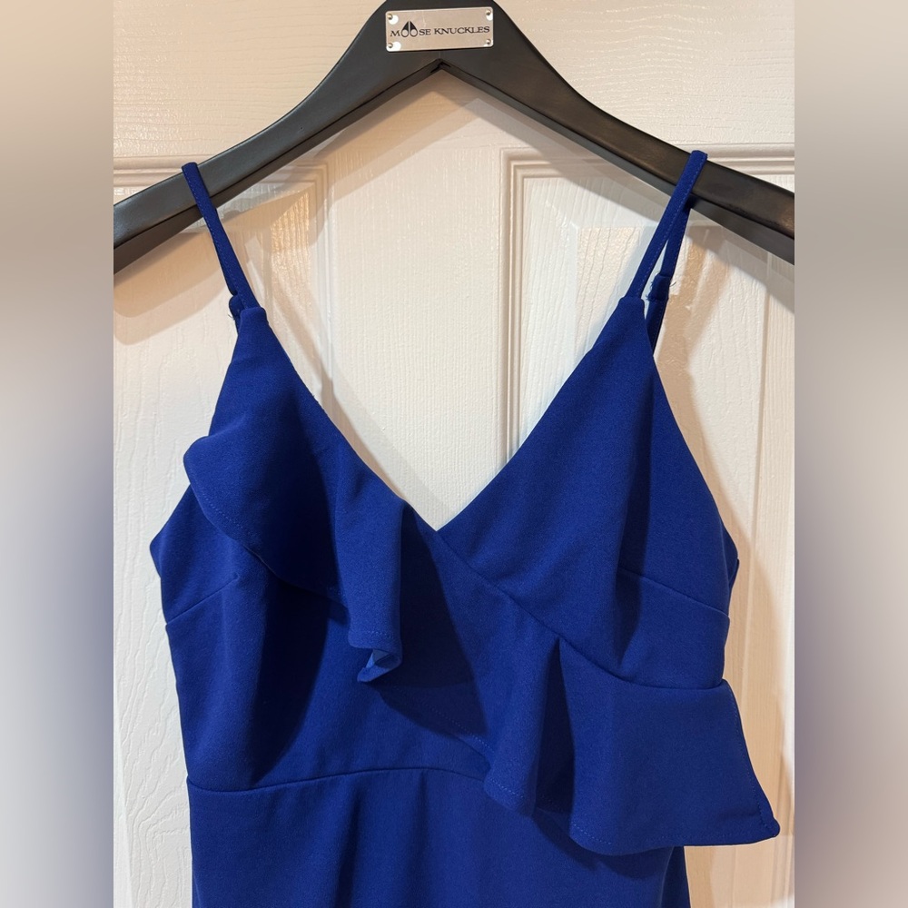L'ATISTE Royal Blue High-Low Ruffle Dress - Picture 3 of 8